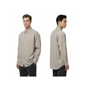 Modena Dress Shirt Big and Tall Long Sleeve Button Down Gray 19 34/35